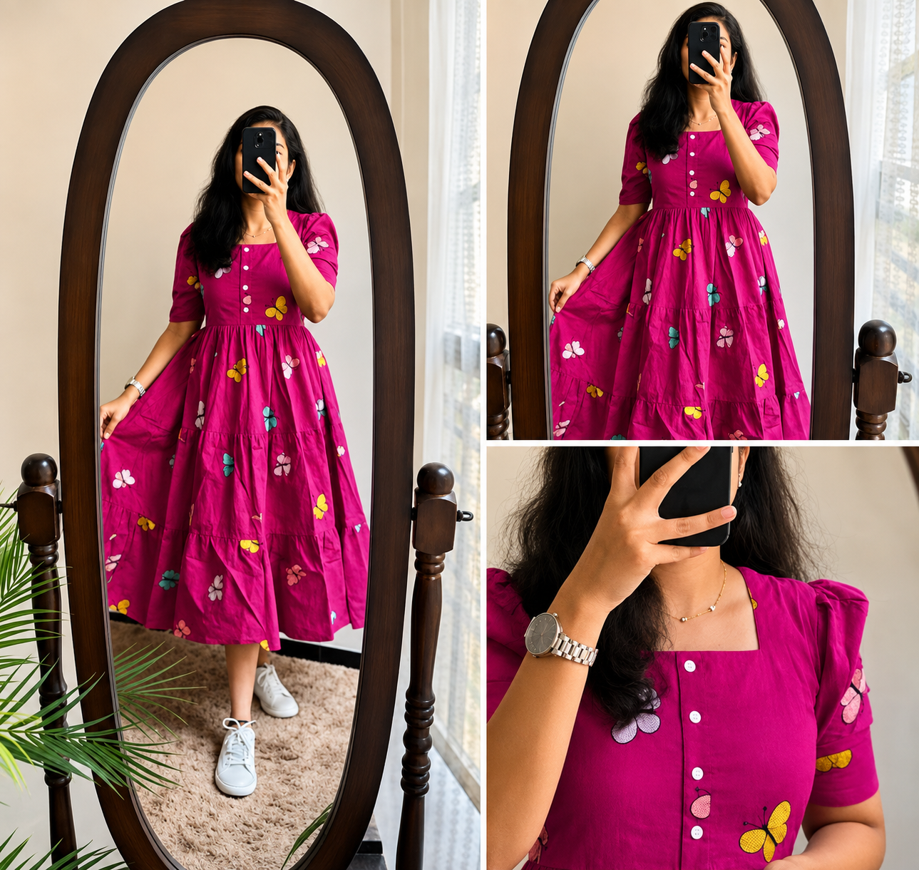 Trending jaipuri printed anarkali kurti - pink